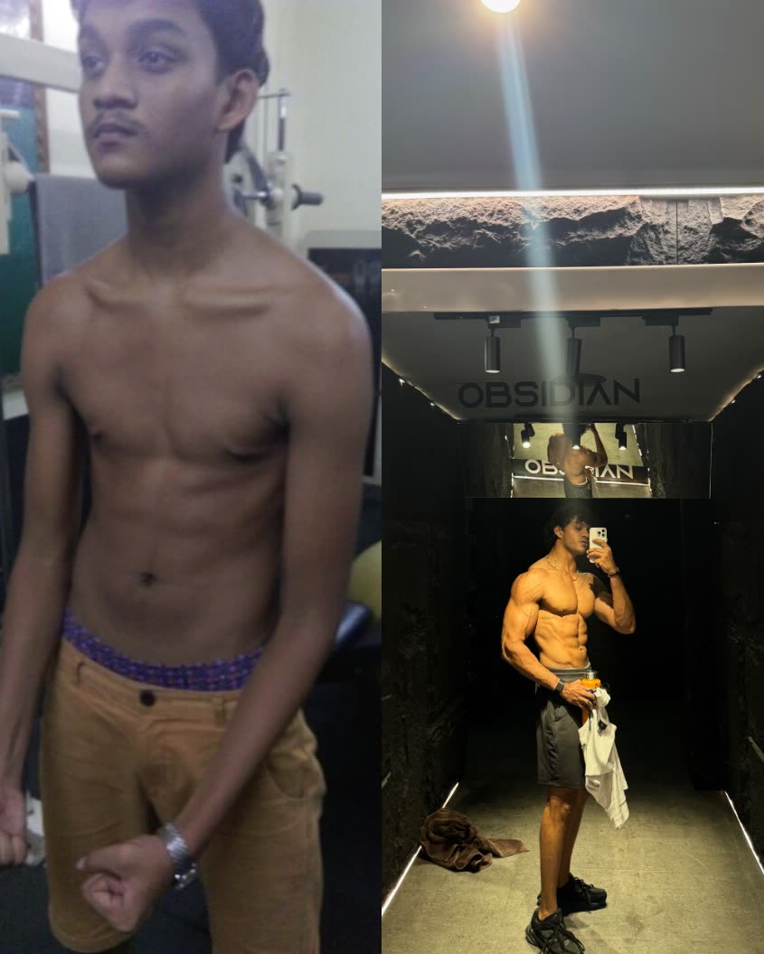 Transformation — skinny to built